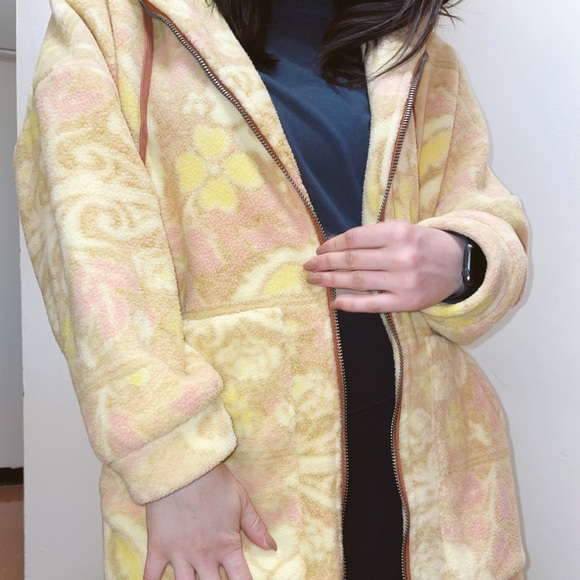 🎉LAST CHANCE🎉 FREE PEOPLE Cozy Printed Blanket Hoodie / Sunset Combo - Picture 12 of 13